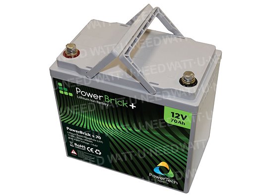 Lithium-Batterie wasserdicht PowerTeck Powerbrick+ 12V 45Ah