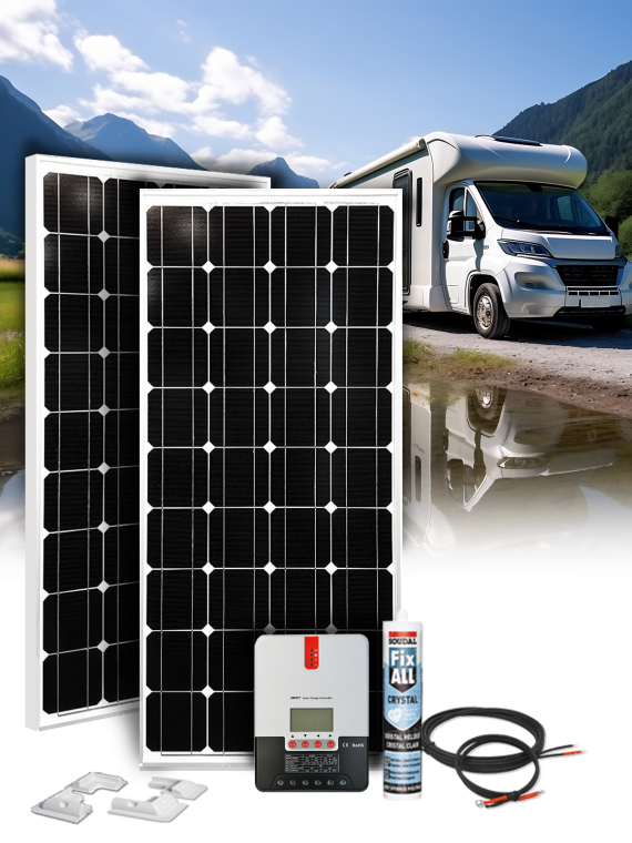 Ouitble Kit de Panneau Solaire: Kit de Panneau Solaire 200W Contrôleur de  Chargeur de Batterie 12V 100A pour Bateau de Caravane de Camping-Car