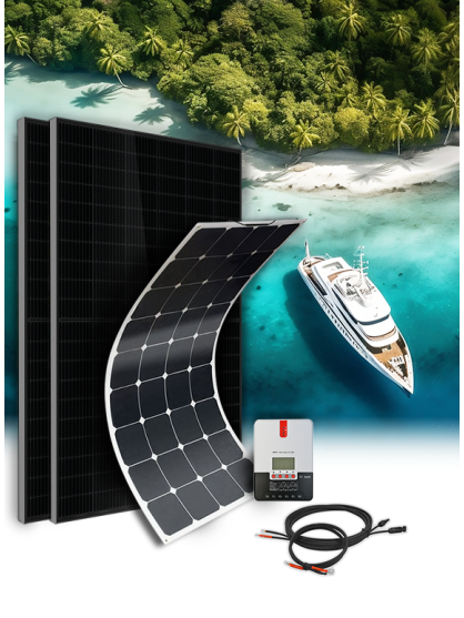 Kit solaire 200w (100w x 2) 12v camping car-caravane-bateau AP5