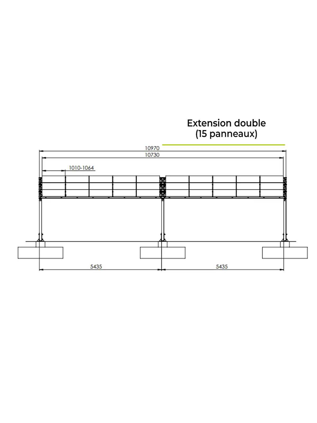 Dubbele fotovoltaïsche carport