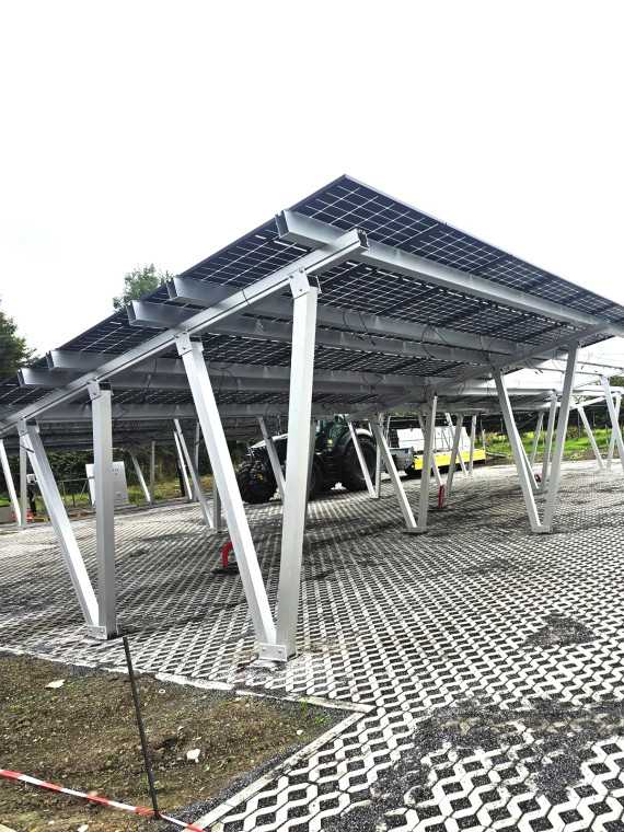 Carport photovoltaïque aluminium 15 panneaux