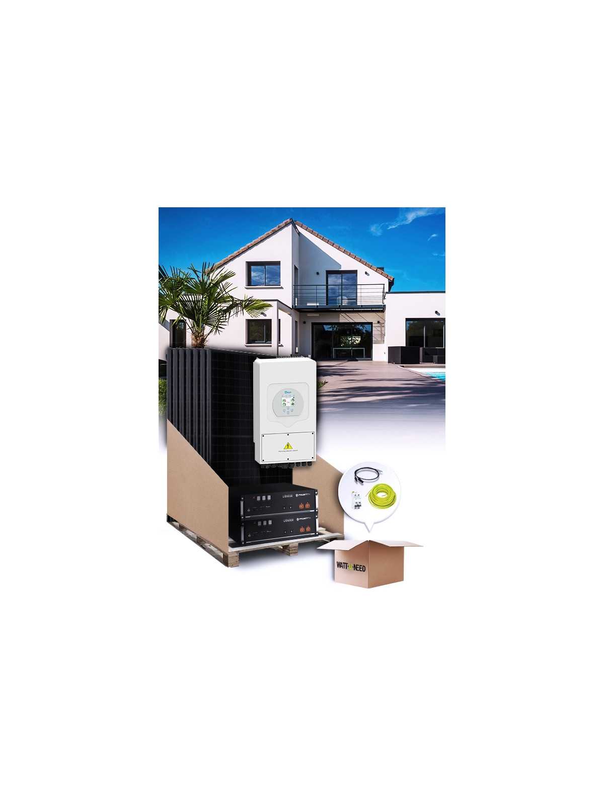 Kit autoconsommation 25 panneaux 10 kVA avec stockage lithium