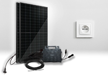 Kit solaire plug-and-play avec panneaux solaires, micro-onduleur et prise murale