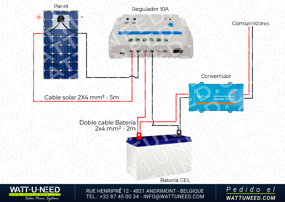 Sistema 100W 55Ah 250VA