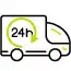 Icono de un coche de entrega con 24h