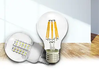 Two LED lamps on a bright background