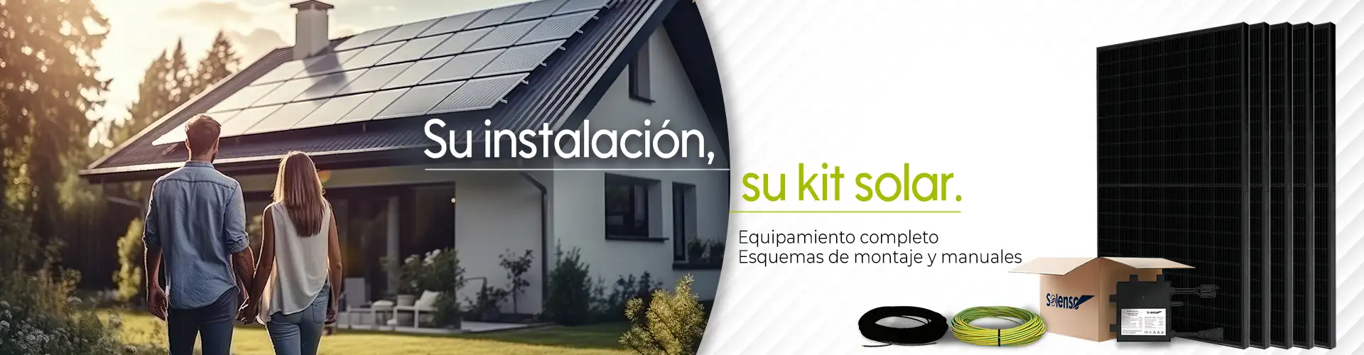 Instalación de kit solar paneles solares cables y microinversor